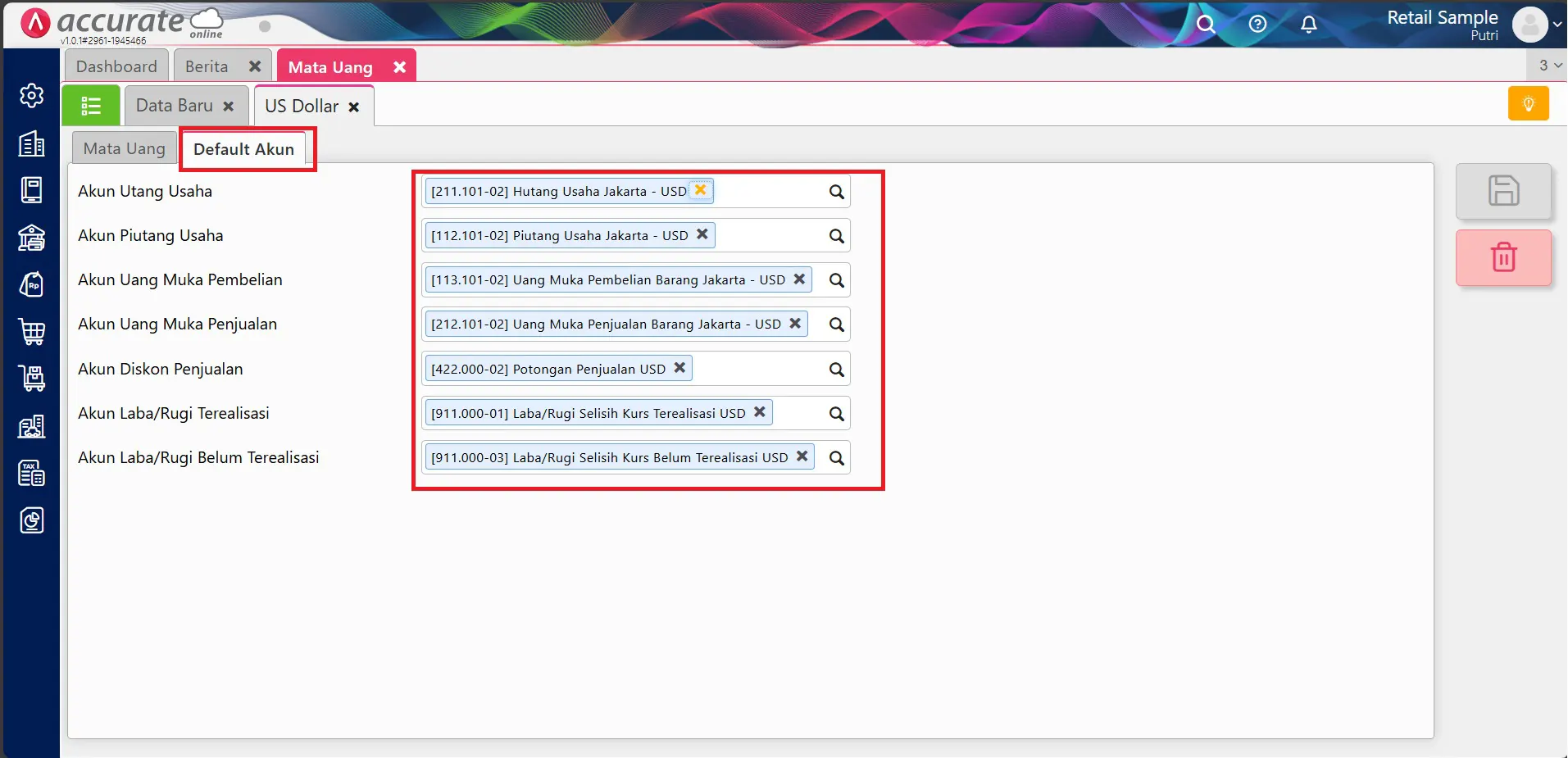 fitur mata uang Accurate Online